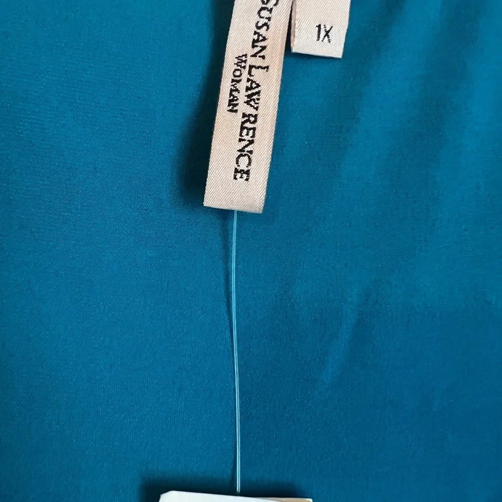 Susan Lawrence Teal Blue Sleeveless Top size 1X